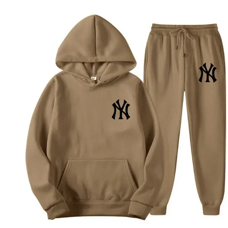 Blue NY Logo Sweatpants Set for Men Fleece Unisex - Image 15