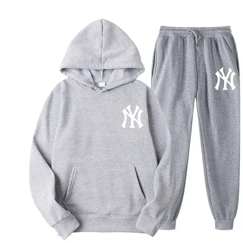 Blue NY Logo Sweatpants Set for Men Fleece Unisex - Image 18