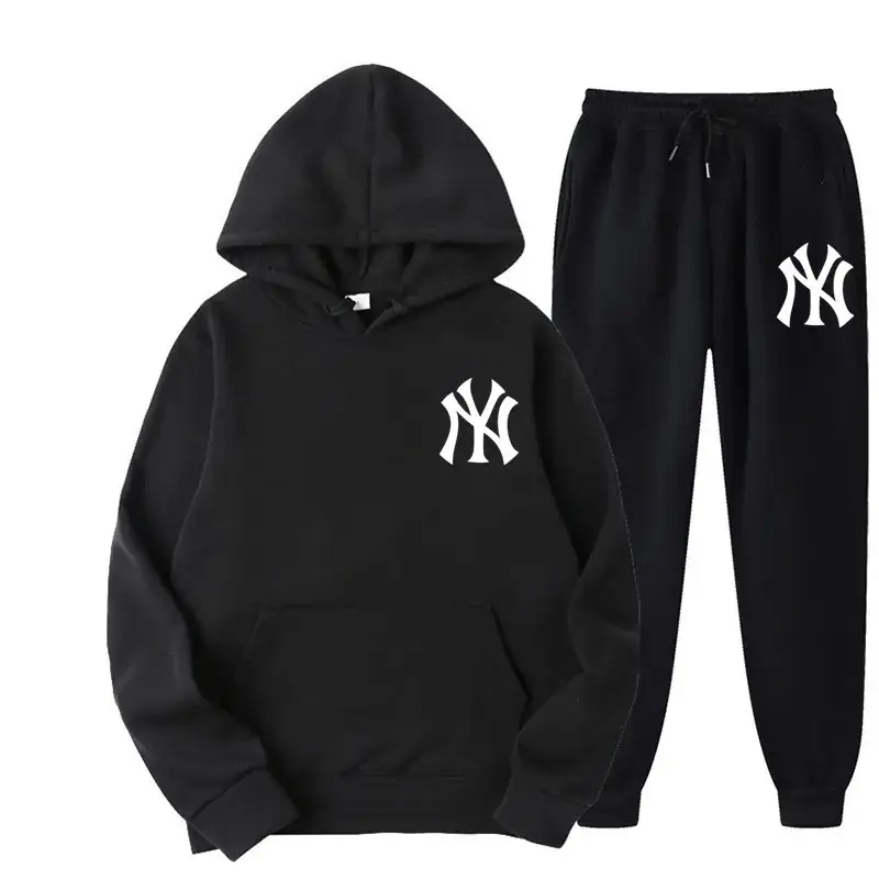 Blue NY Logo Sweatpants Set for Men Fleece Unisex - Image 20