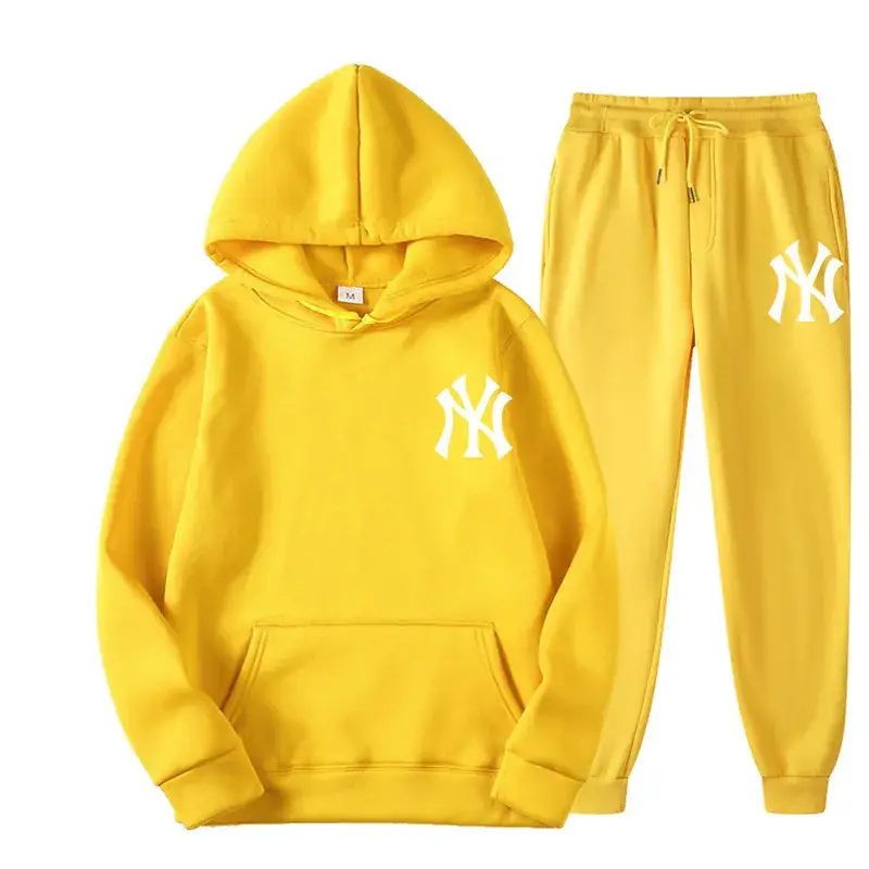 Blue NY Logo Sweatpants Set for Men Fleece Unisex - Image 24
