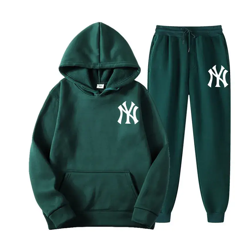 Blue NY Logo Sweatpants Set for Men Fleece Unisex - Image 32