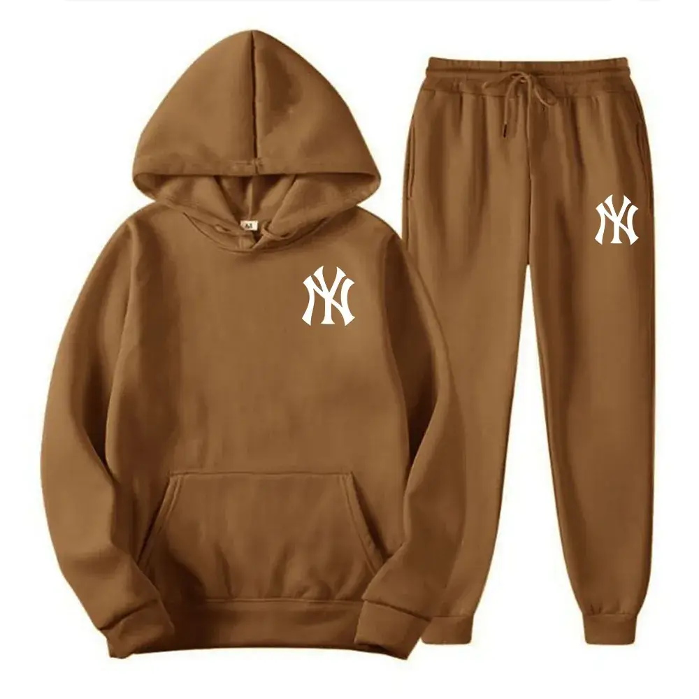 Blue NY Logo Sweatpants Set for Men Fleece Unisex - Image 33
