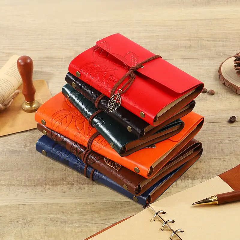 Green Vintage Leaf Notebook A6 A7 Strap - Image 54