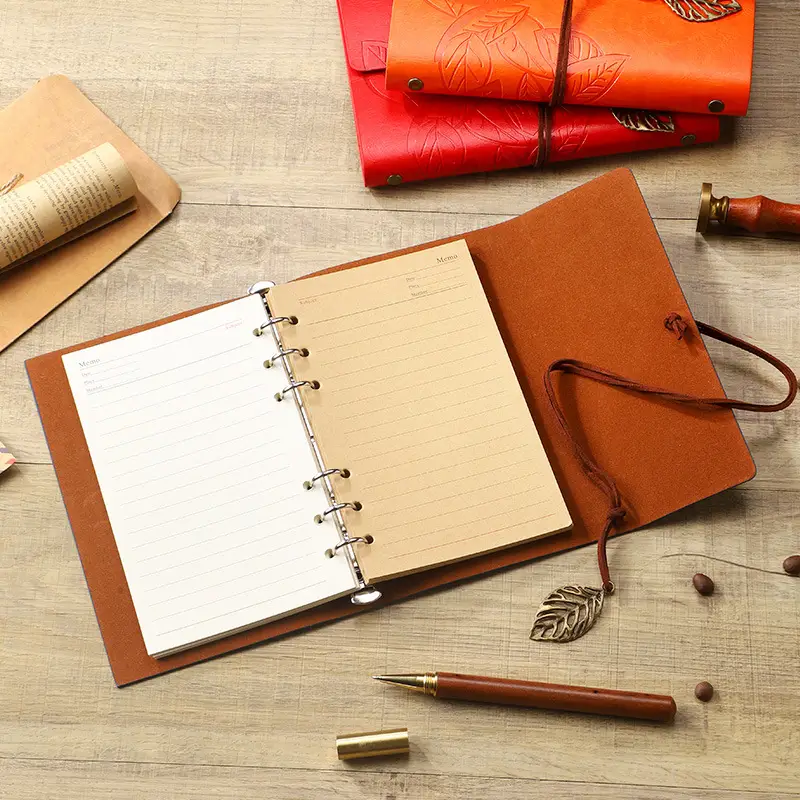 Green Vintage Leaf Notebook A6 A7 Strap - Image 55