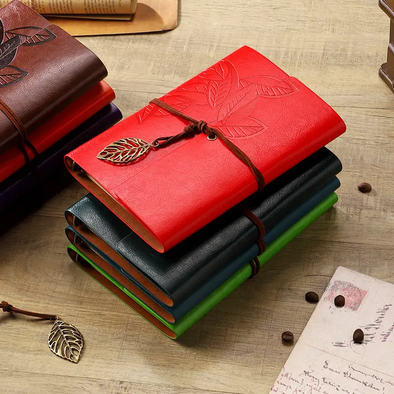 Green Vintage Leaf Notebook A6 A7 Strap - Image 56