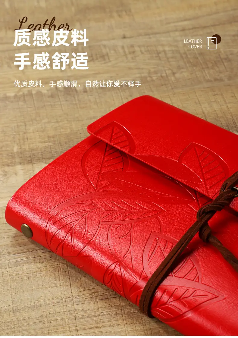 Green Vintage Leaf Notebook A6 A7 Strap — feature 10