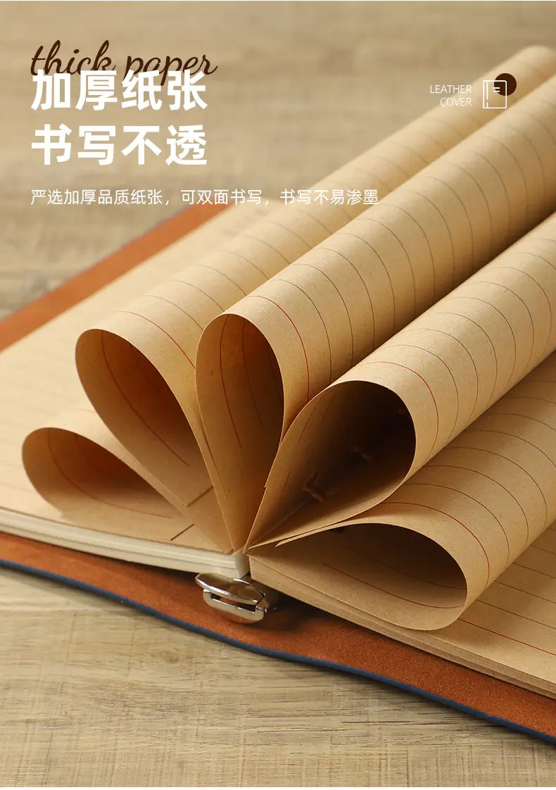 Green Vintage Leaf Notebook A6 A7 Strap — feature 11