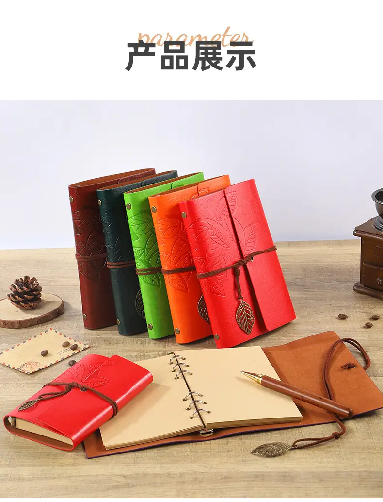 Green Vintage Leaf Notebook A6 A7 Strap — feature 16