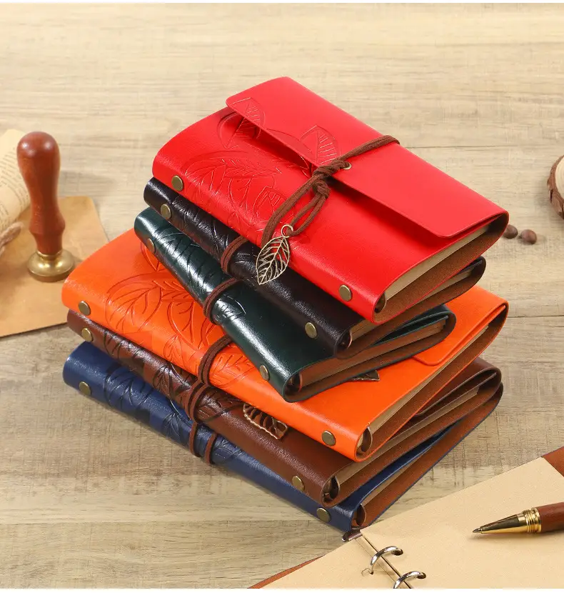 Green Vintage Leaf Notebook A6 A7 Strap — feature 18