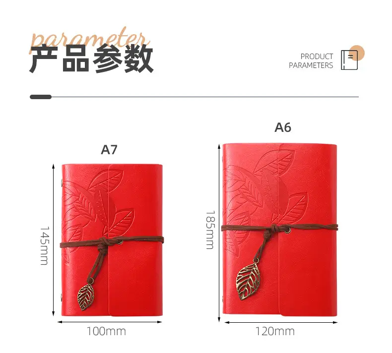 Green Vintage Leaf Notebook A6 A7 Strap — feature 6