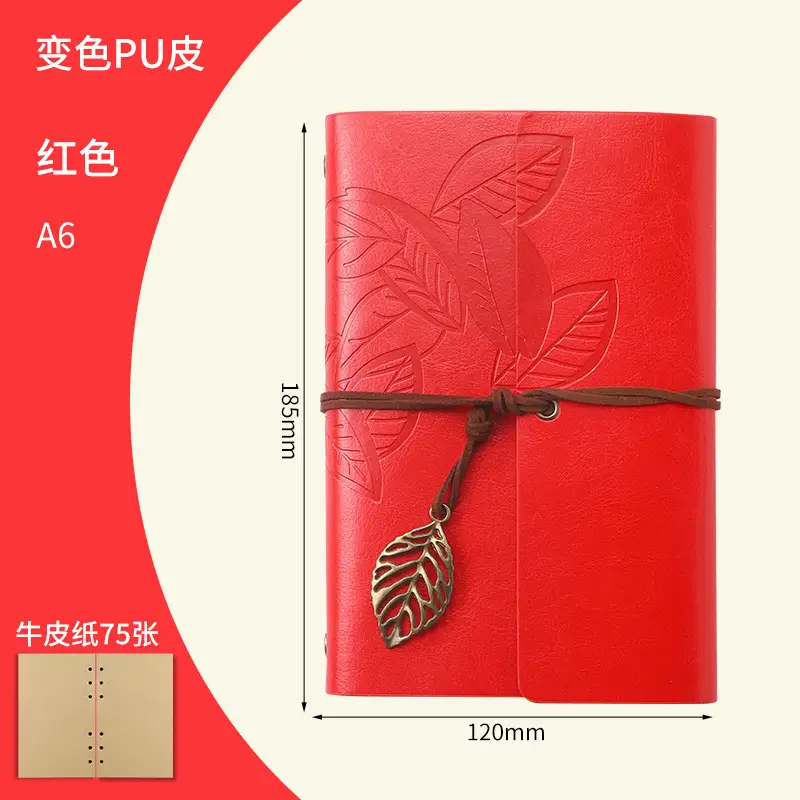 Green Vintage Leaf Notebook A6 A7 Strap - Image 10