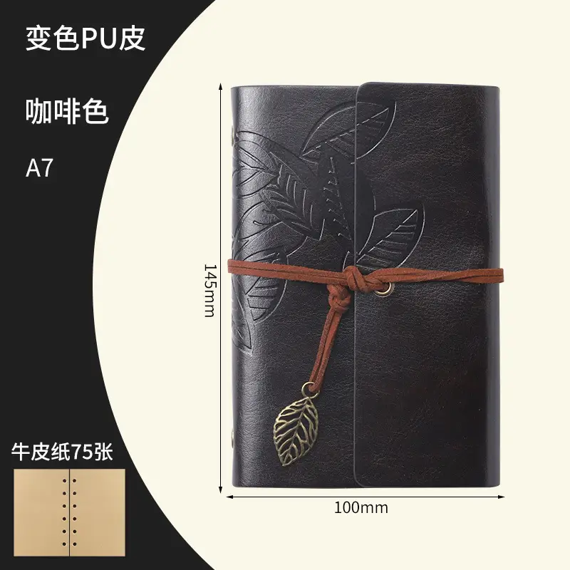 Green Vintage Leaf Notebook A6 A7 Strap - Image 19