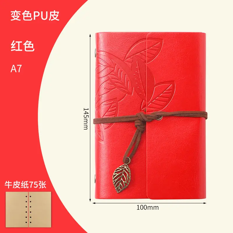Green Vintage Leaf Notebook A6 A7 Strap - Image 23