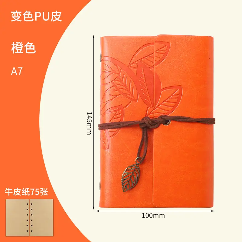 Green Vintage Leaf Notebook A6 A7 Strap - Image 24