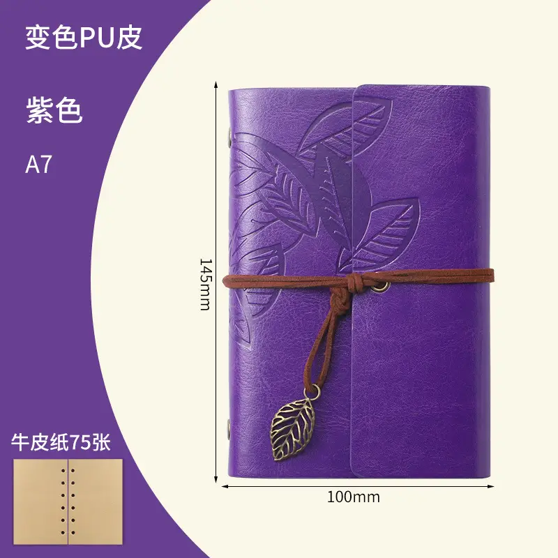 Green Vintage Leaf Notebook A6 A7 Strap - Image 26