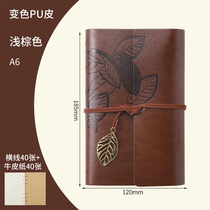 Green Vintage Leaf Notebook A6 A7 Strap - Image 29