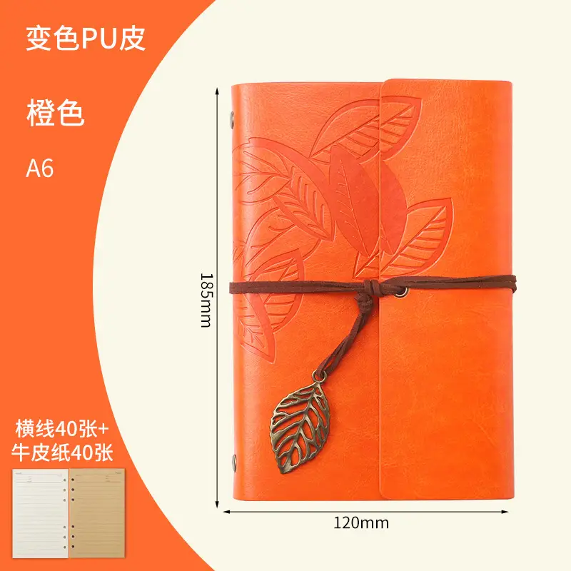 Green Vintage Leaf Notebook A6 A7 Strap - Image 37