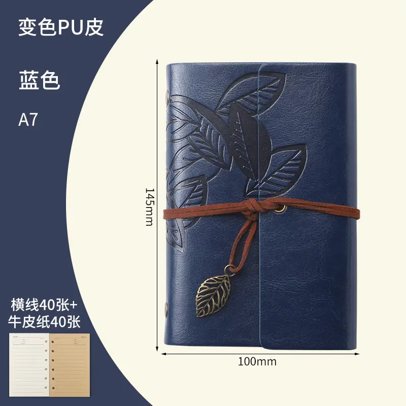 Green Vintage Leaf Notebook A6 A7 Strap - Image 40