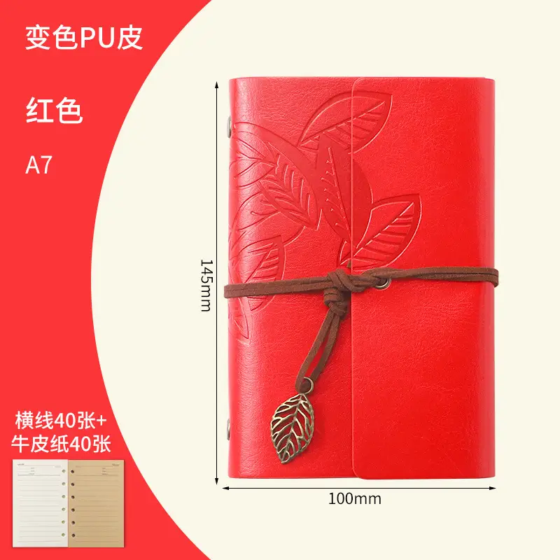 Green Vintage Leaf Notebook A6 A7 Strap - Image 49