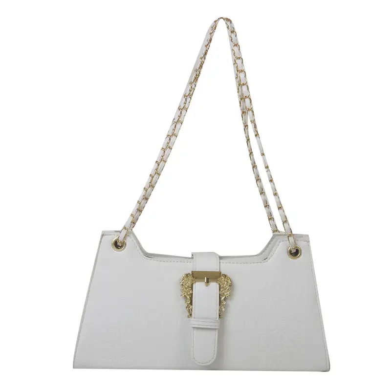 Black Crocodile Leather Shoulder Bag for Women - Image 10