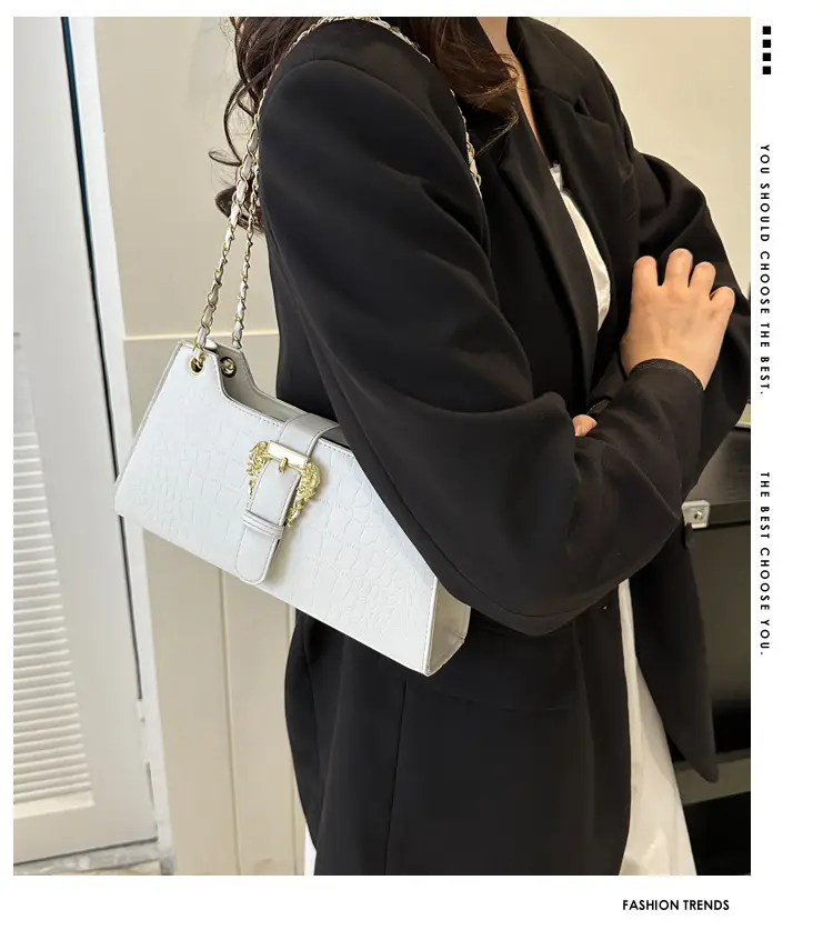 Black Crocodile Leather Shoulder Bag for Women — feature 1