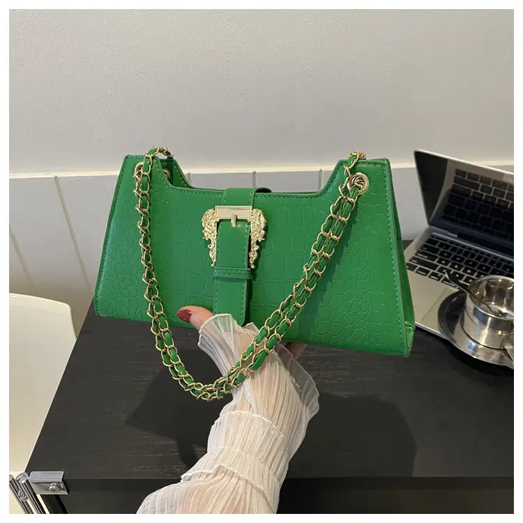 Black Crocodile Leather Shoulder Bag for Women — feature 11