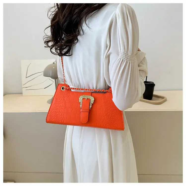 Black Crocodile Leather Shoulder Bag for Women — feature 21