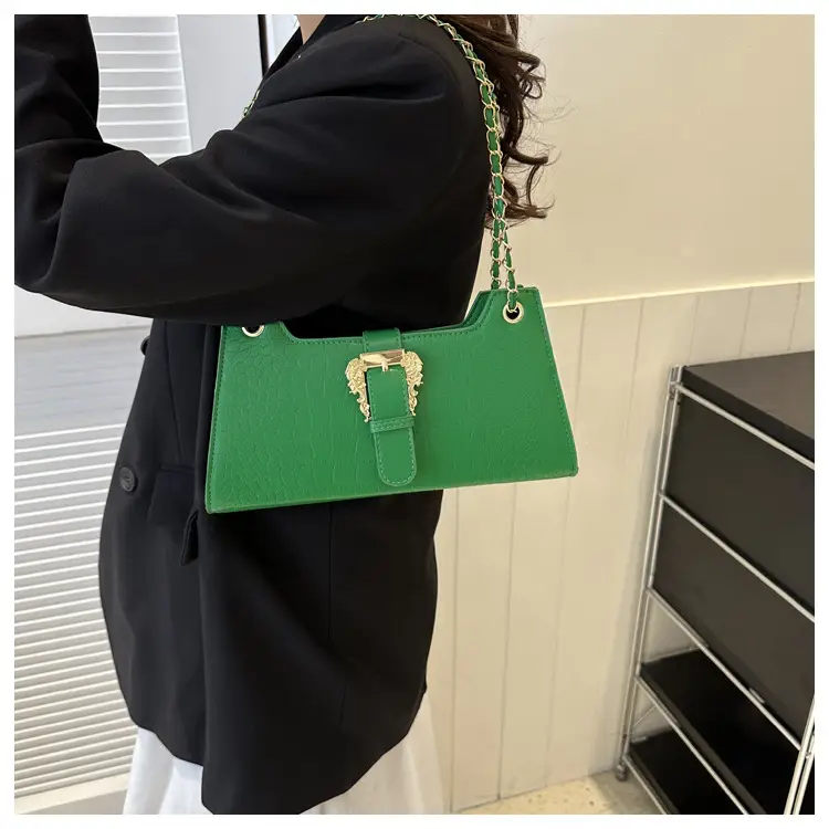 Black Crocodile Leather Shoulder Bag for Women — feature 25