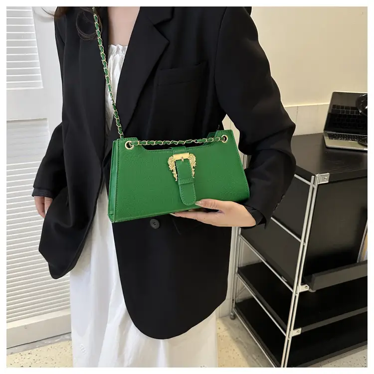 Black Crocodile Leather Shoulder Bag for Women — feature 26