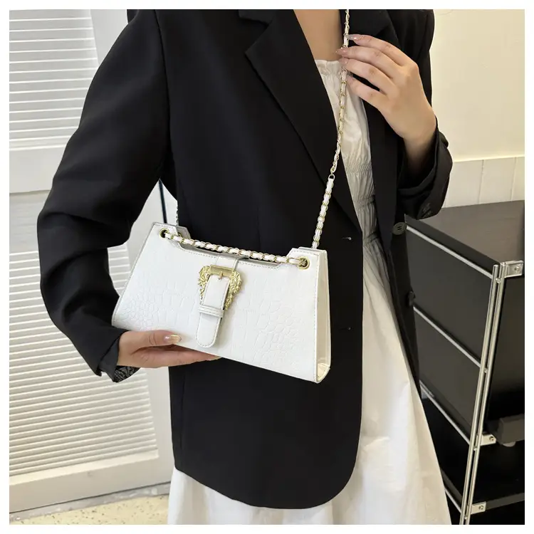 Black Crocodile Leather Shoulder Bag for Women — feature 28