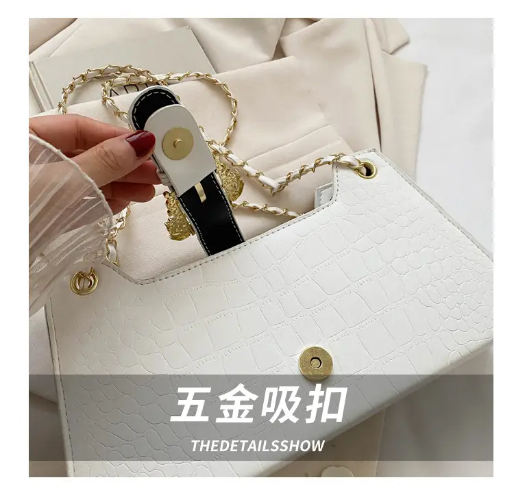 Black Crocodile Leather Shoulder Bag for Women — feature 5