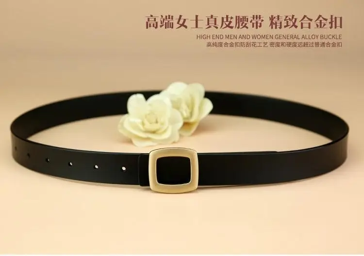 Women's Black Cowhide Belt Small All-Match Fashion โ feature 2