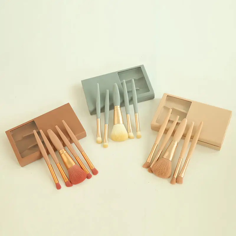 Morandi 5 Makeup Brushes Set with Mirror - Image 7