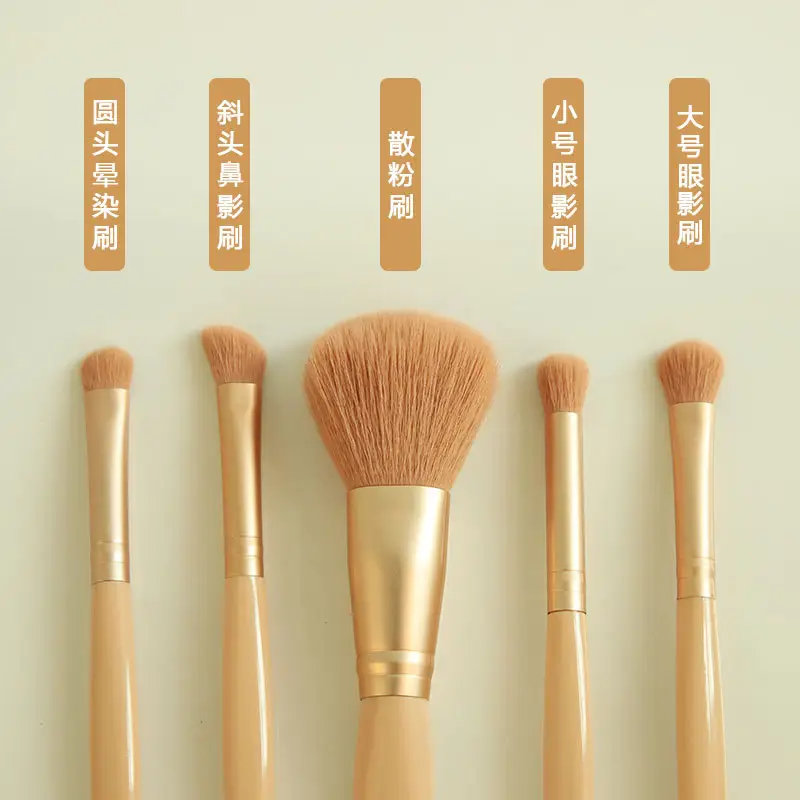Morandi 5 Makeup Brushes Set with Mirror - Image 9