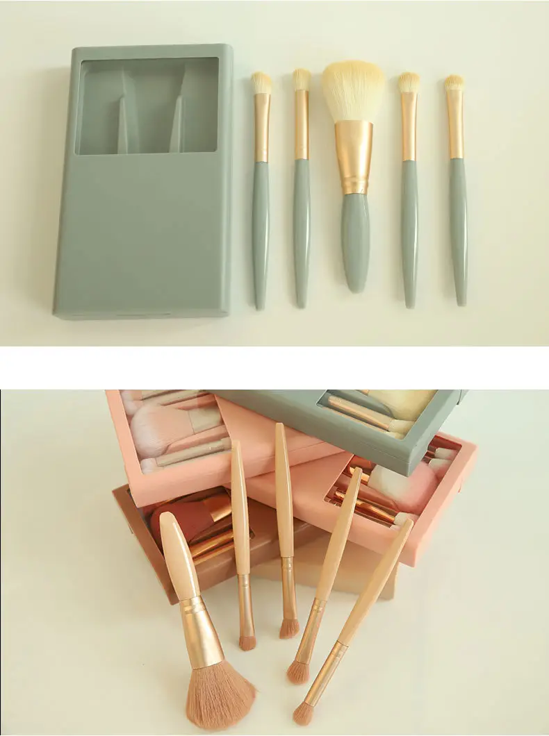 Morandi 5 Makeup Brushes Set with Mirror — feature 11