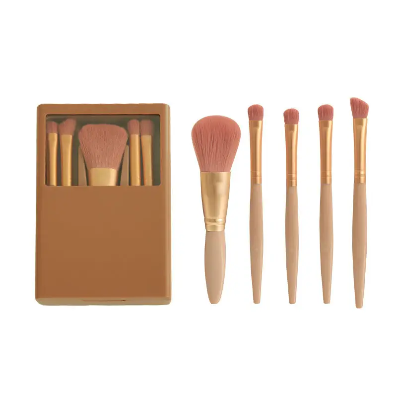 Morandi 5 Makeup Brushes Set with Mirror - Image 2