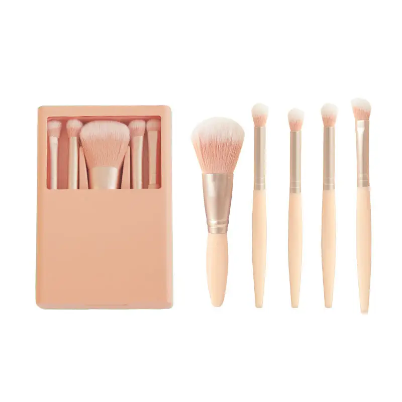 Morandi 5 Makeup Brushes Set with Mirror - Image 4