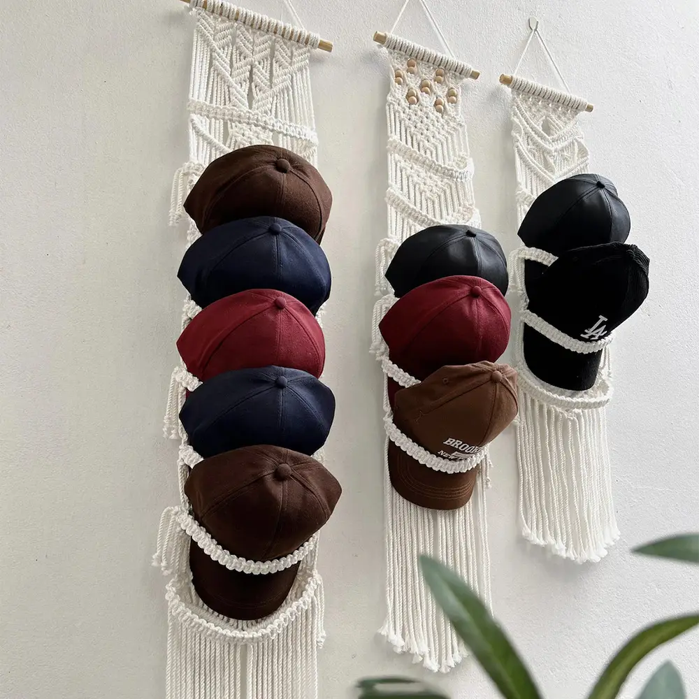 Wall-Mounted Handwoven Hat Rack with Multiple Colors - Image 6