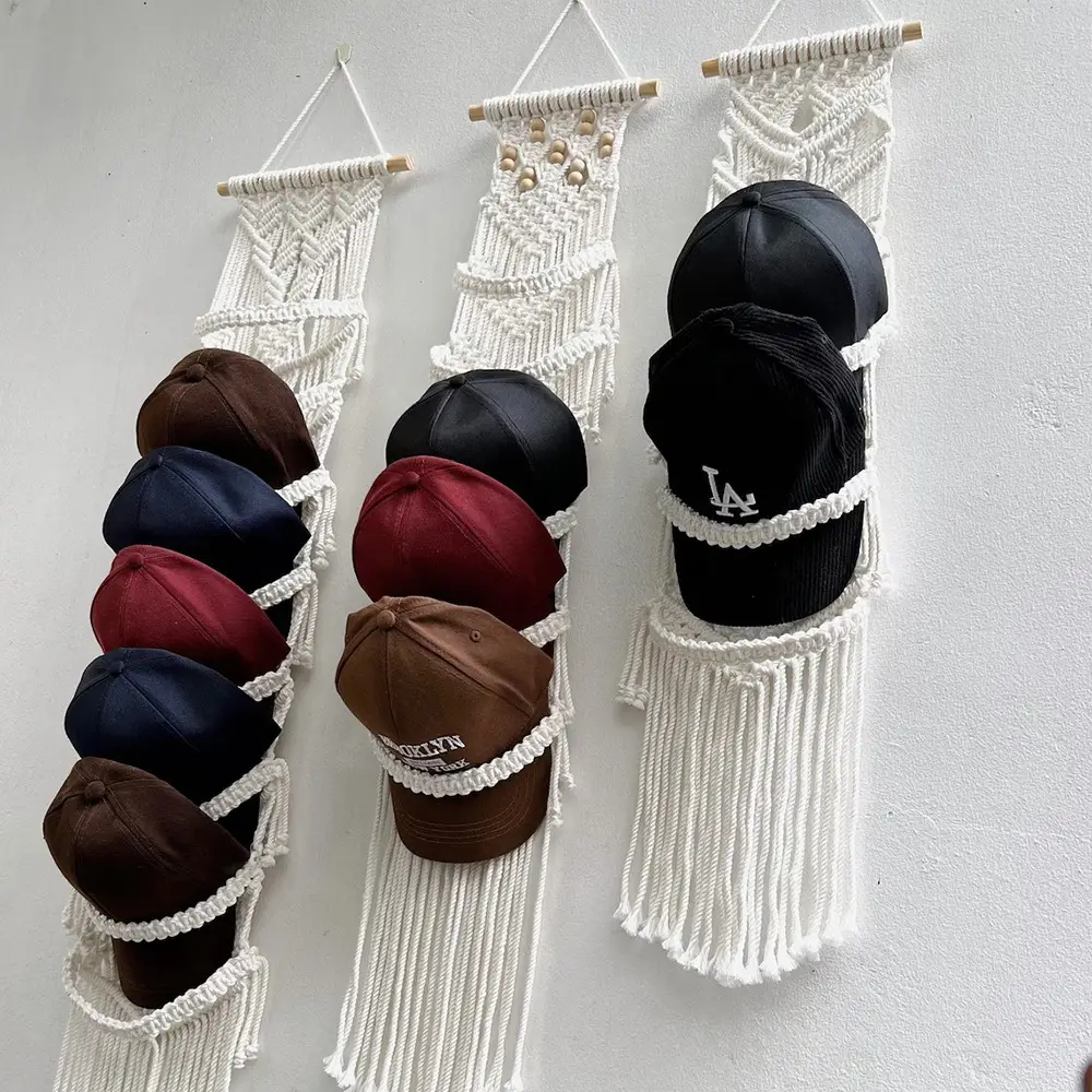 Wall-Mounted Handwoven Hat Rack with Multiple Colors - Image 7