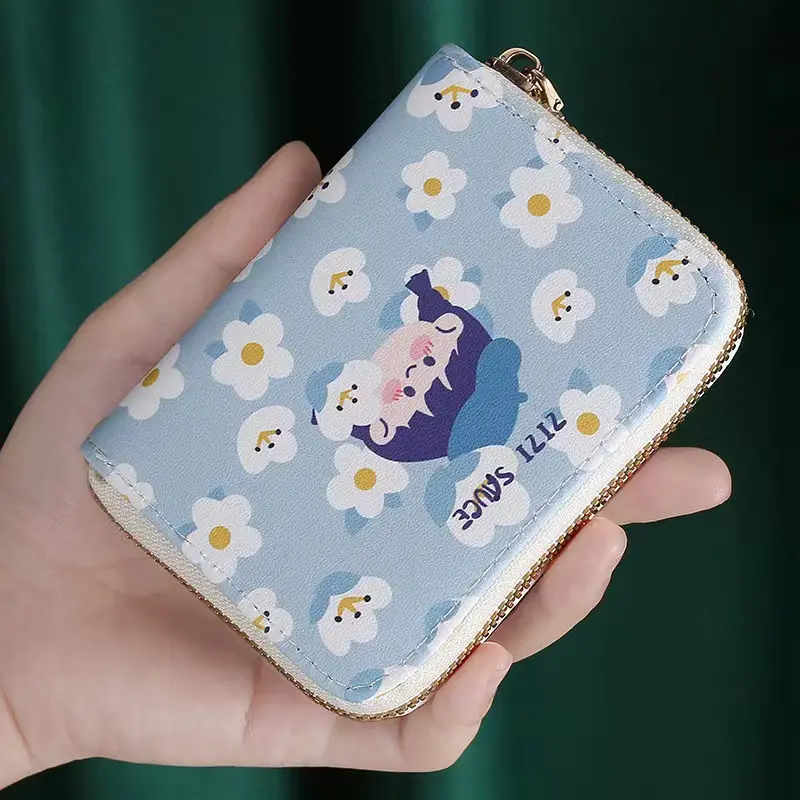 Card Holder Women's Large-Capacity Multi-Functional Storage Bag Girl Version Cartoon Print Anti-Degaussing Organ Card Holder Coin Purse
