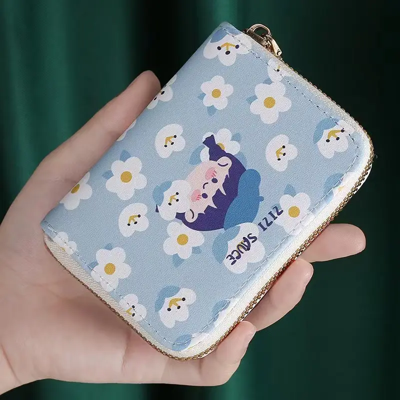Card Holder Women's Large-Capacity Multi-Functional Storage Bag Girl Version Cartoon Print Anti-Degaussing Organ Card Holder Coin Purse