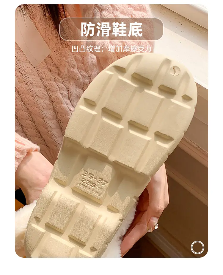 Women's Cotton Slippers with High Heel, Winter Warm, Fleece-Lined, Thick-Soled, Ultra-Comfortable, Outdoor Boots, Cotton Shoes with Rabbit Ears, Thick Sole, Non-Slip — feature 14