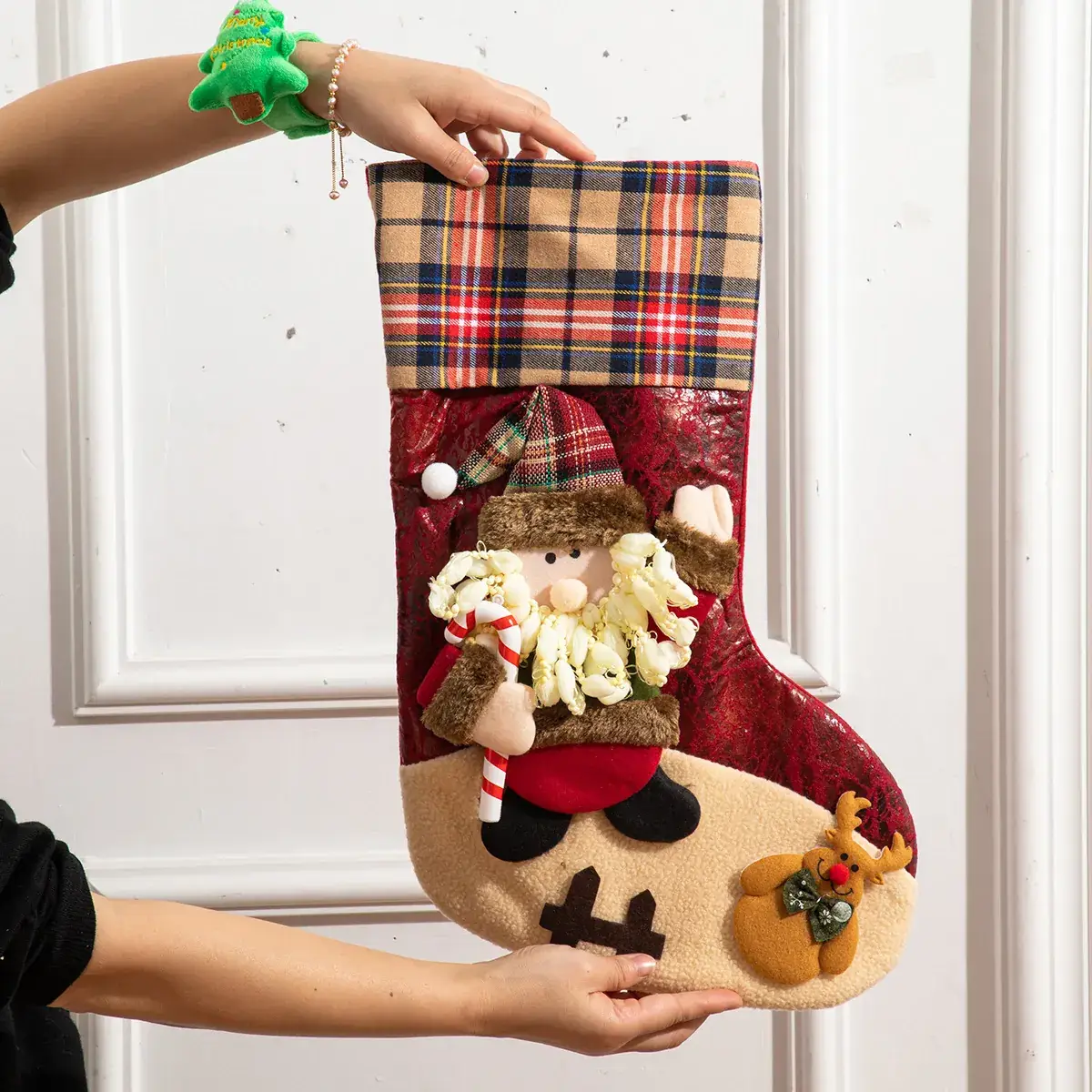 Christmas Candy Stocking with Santa Design Gift Bag - Image 6