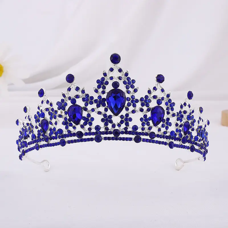 Cross-Border Bridal Crown with Red Stones - Image 3