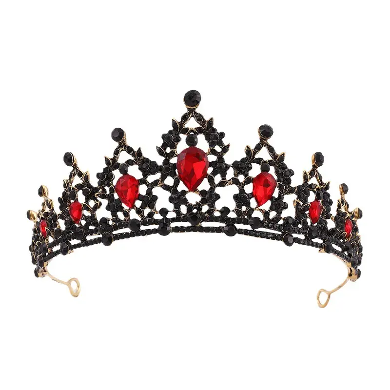 Cross-Border Bridal Crown with Red Stones - Image 6