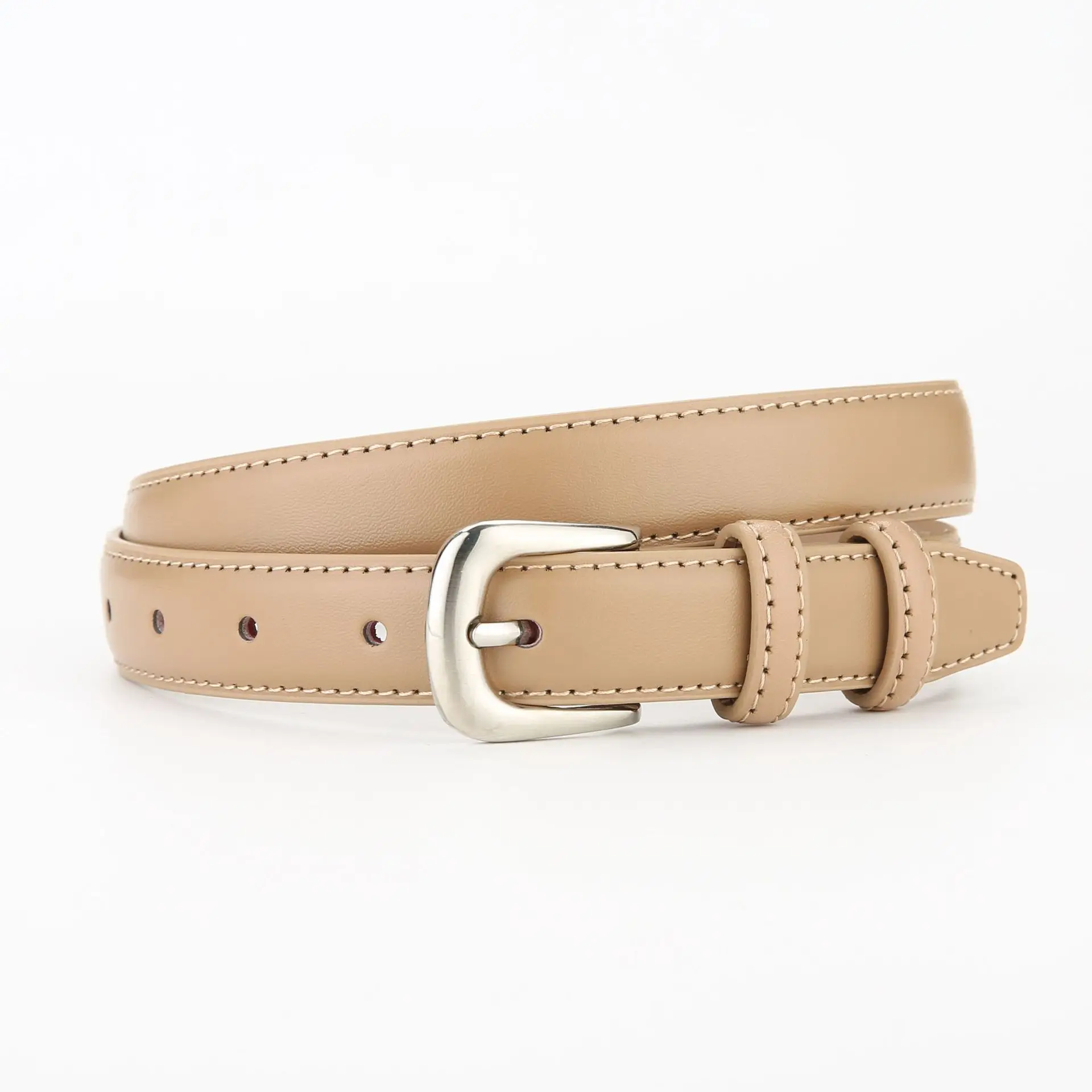 Women's Black Leather Belt with Gold Buckle β feature 19