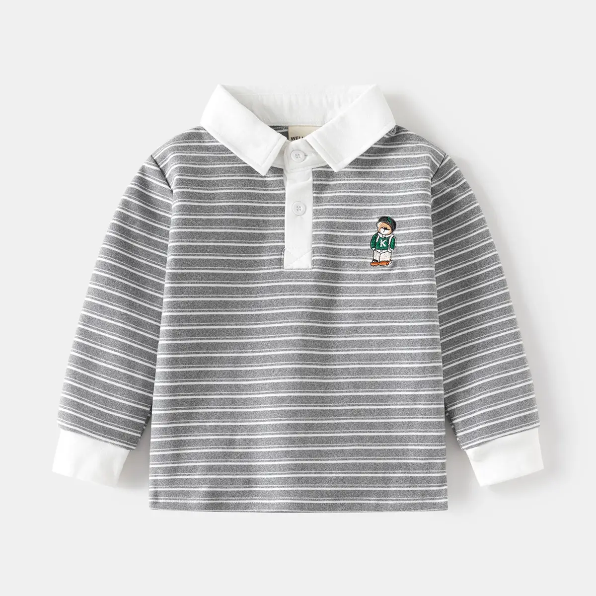 Kids Boys Striped Polo Shirt 2025 Long Sleeve - Image 4