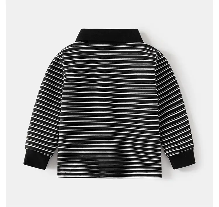 Kids Boys Striped Polo Shirt 2025 Long Sleeve — feature 10