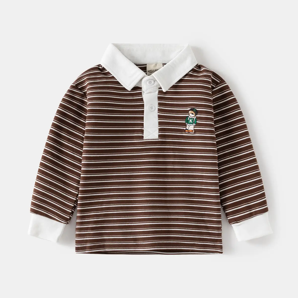 Kids Boys Striped Polo Shirt 2025 Long Sleeve - Image 3