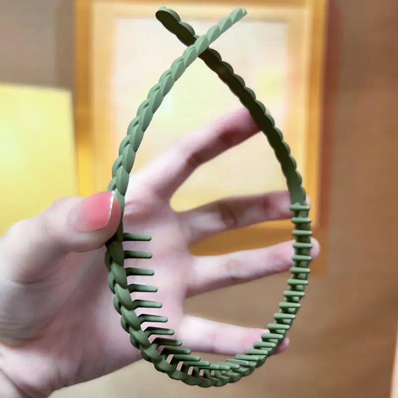 2023 Anti-Slip Hair Hoop for Women Green Braided - Image 14